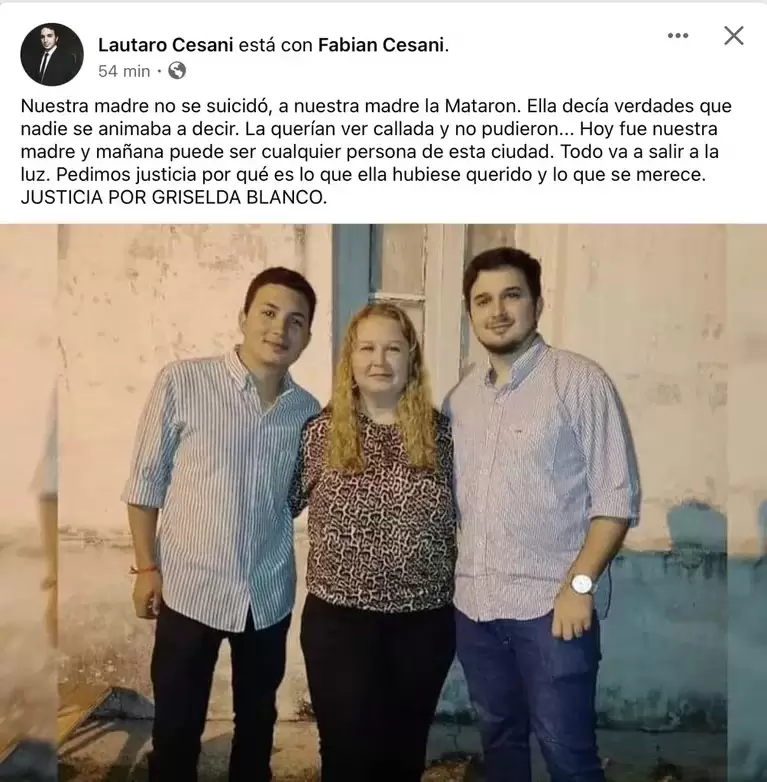 Los hijos de Griselda Blanco postearon en las redes sociales un desgarrador mensaje: "No se suicidó, la mataron". (Foto: Captura Facebook)