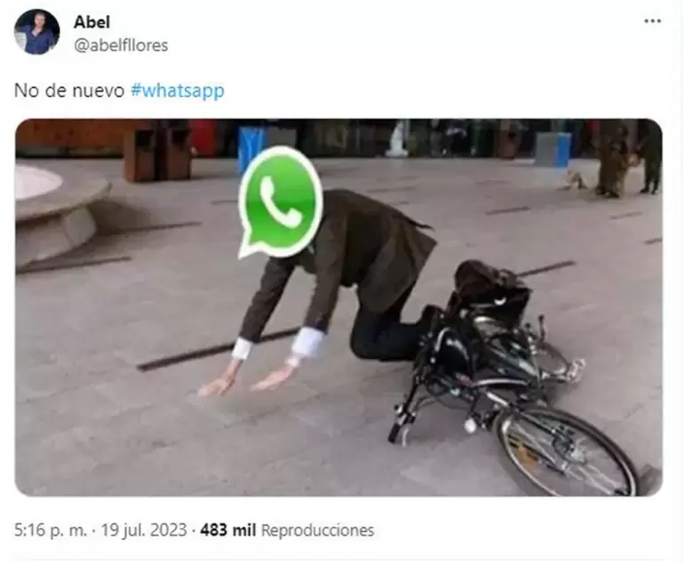 WhatsApp se cay y los memes no tardaron en aparecer. (Captura: Twitter)